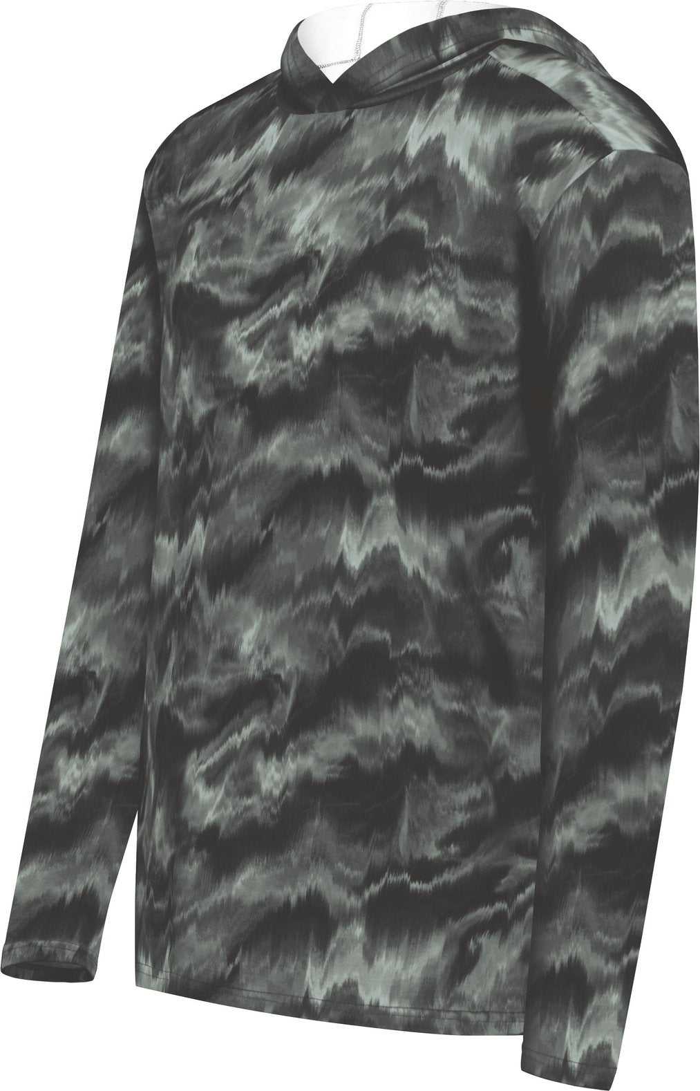 Holloway 223505 Stock Cotton Touch Poly Hoodie - Shockwave Graphite - HIT a Double