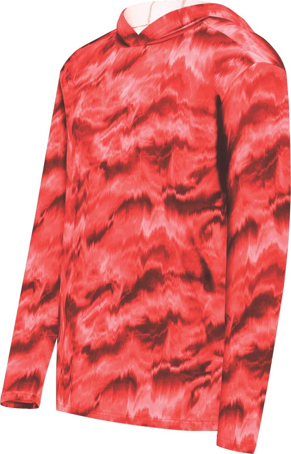 Holloway 223505 Stock Cotton Touch Poly Hoodie - Shockwave Scarlet - HIT a Double