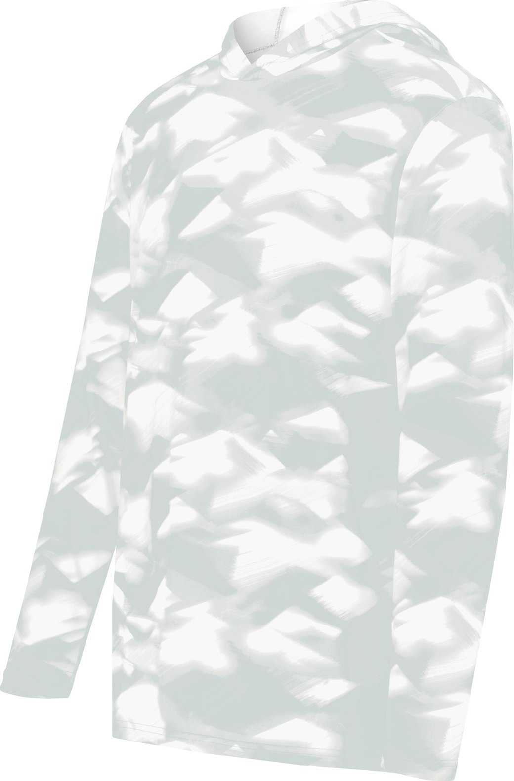 Holloway 223505 Stock Cotton Touch Poly Hoodie - Silver Glacier Print - HIT a Double