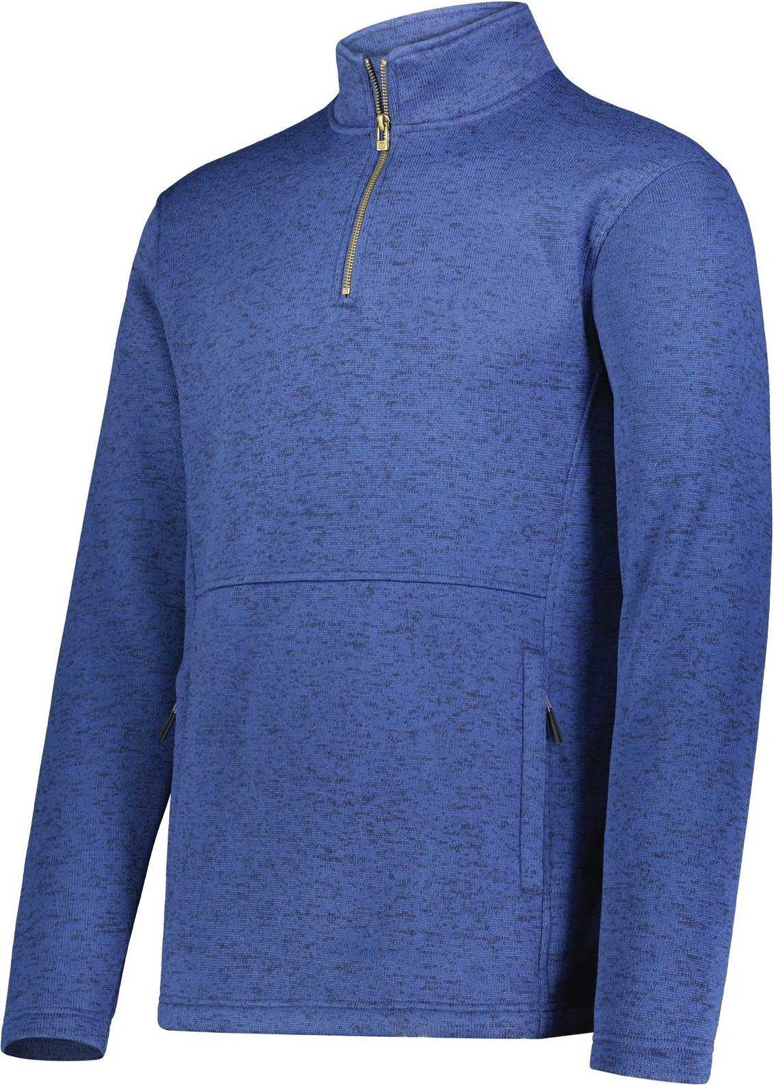 Holloway 223540 Alpine Sweater Fleece 1/4 Zip Pullover - Navy Heather - HIT a Double