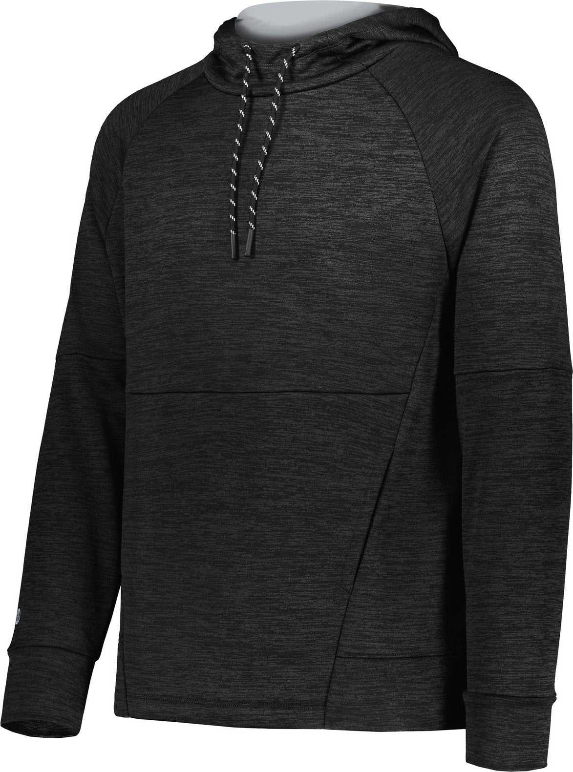 Holloway 223580 All Pro Performance Fleece Hoodie - Black Heather Silver - HIT a Double