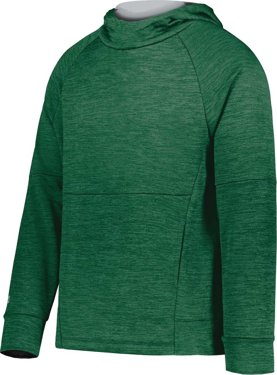 Holloway 223680 Youth All Pro Performance Fleece Hoodie - Dark Green Heather Silver - HIT a Double