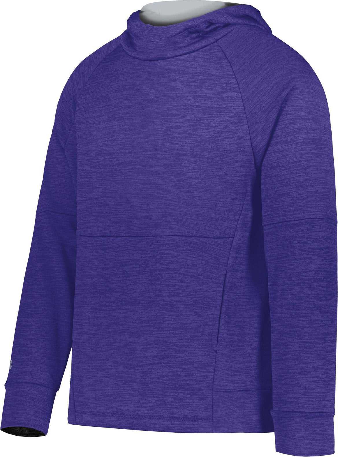 Holloway 223680 Youth All Pro Performance Fleece Hoodie - Purple Heather Silver - HIT a Double