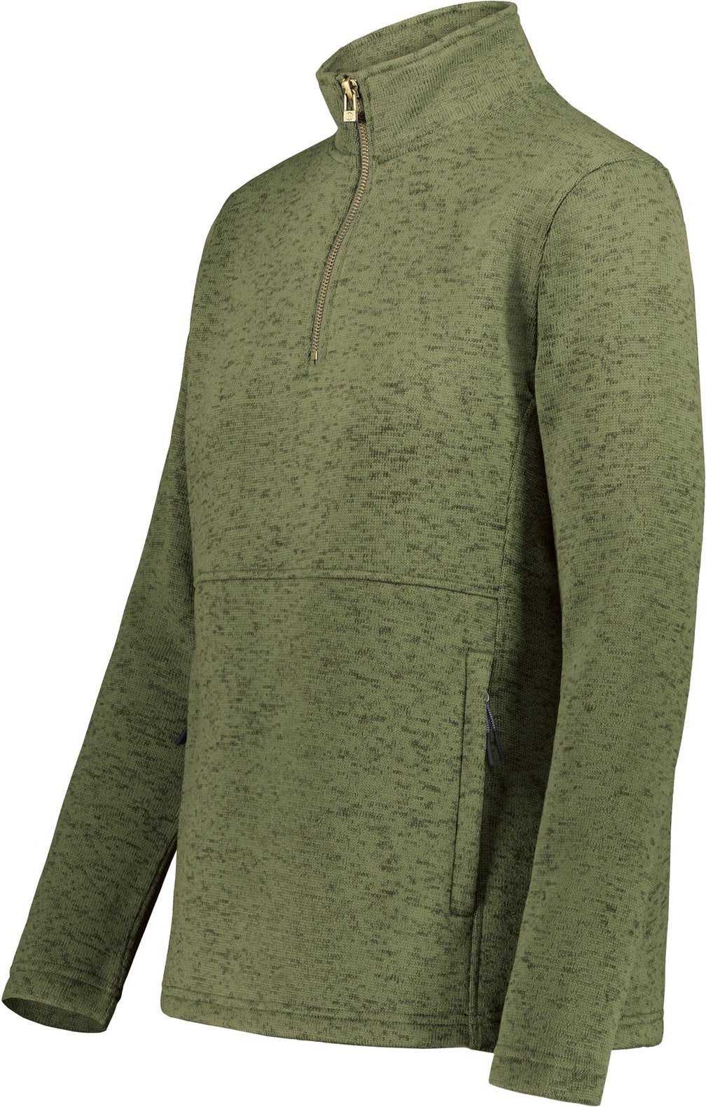Holloway 223740 Ladies Alpine Sweater Fleece 1/4 Zip Pullover - Olive Heather - HIT a Double