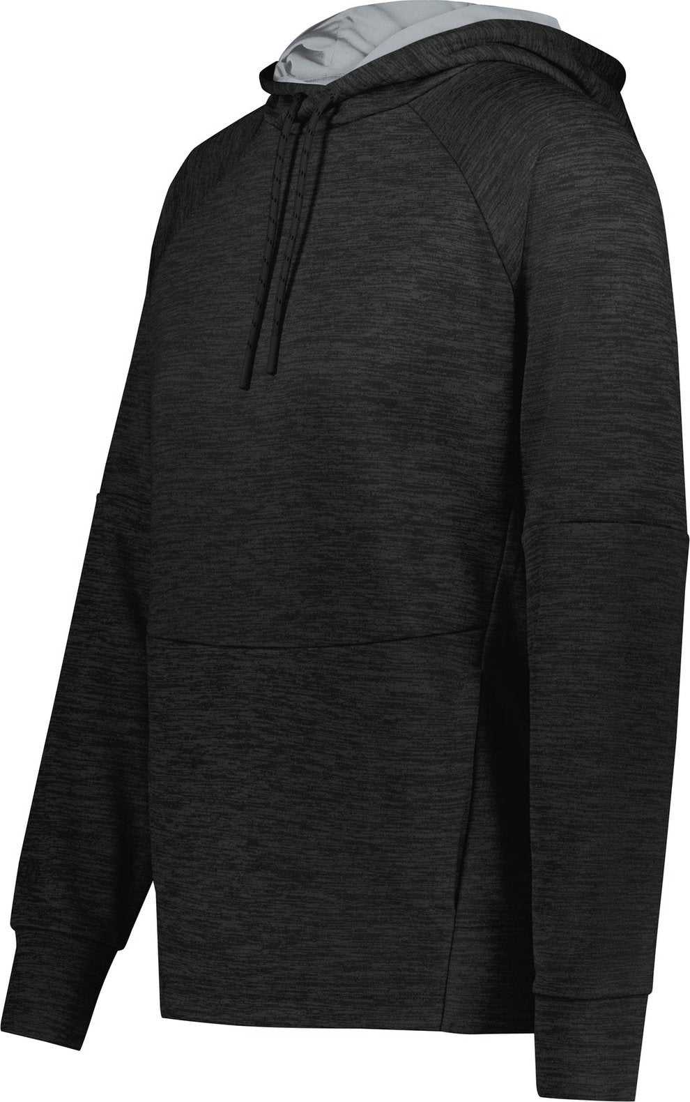 Holloway 223780 Ladies All Pro Performance Fleece Hoodie - Black Heather Silver - HIT a Double