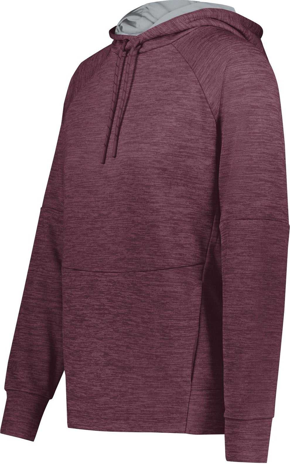 Holloway 223780 Ladies All Pro Performance Fleece Hoodie - Maroon Heather Silver - HIT a Double