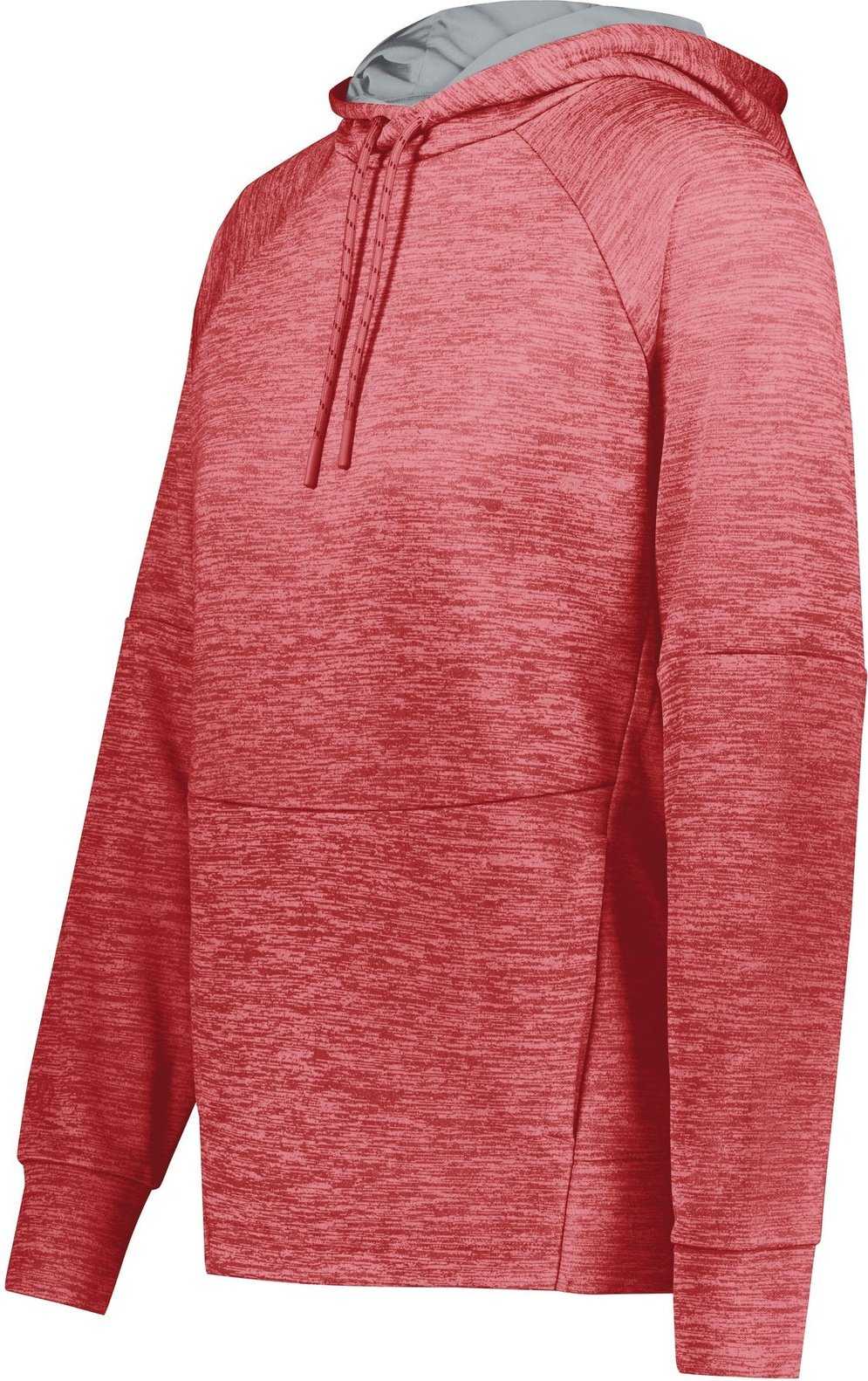 Holloway 223780 Ladies All Pro Performance Fleece Hoodie - Scarlet Heather Silver - HIT a Double