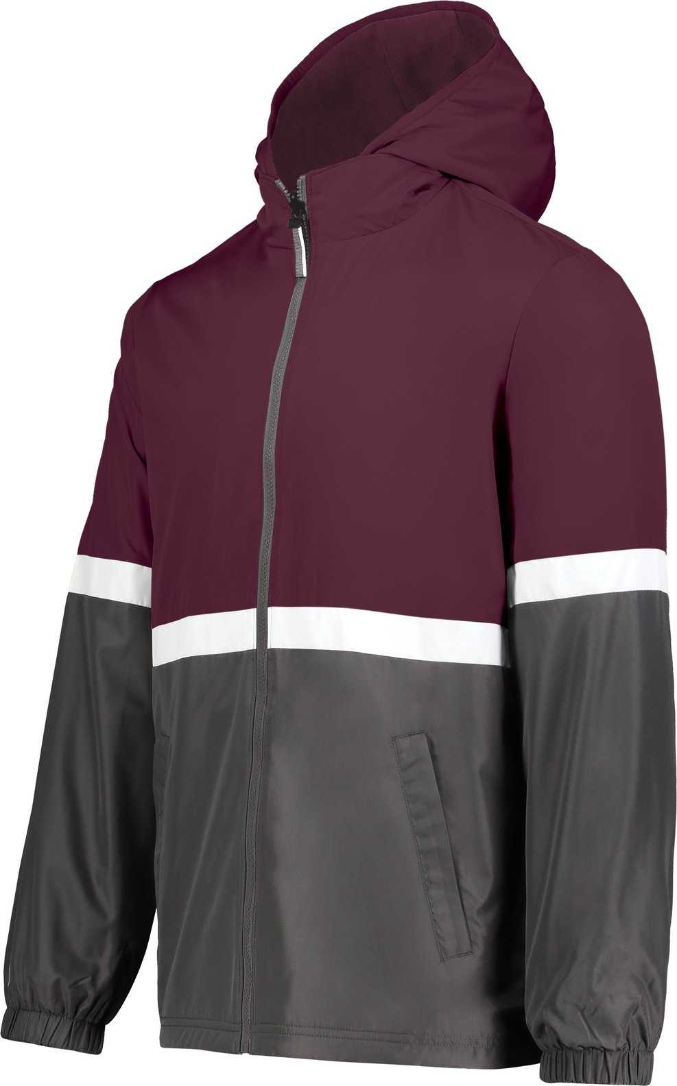 Holloway 229687 Youth Turnabout Reversible Jacket - Maroon Carbon - HIT a Double