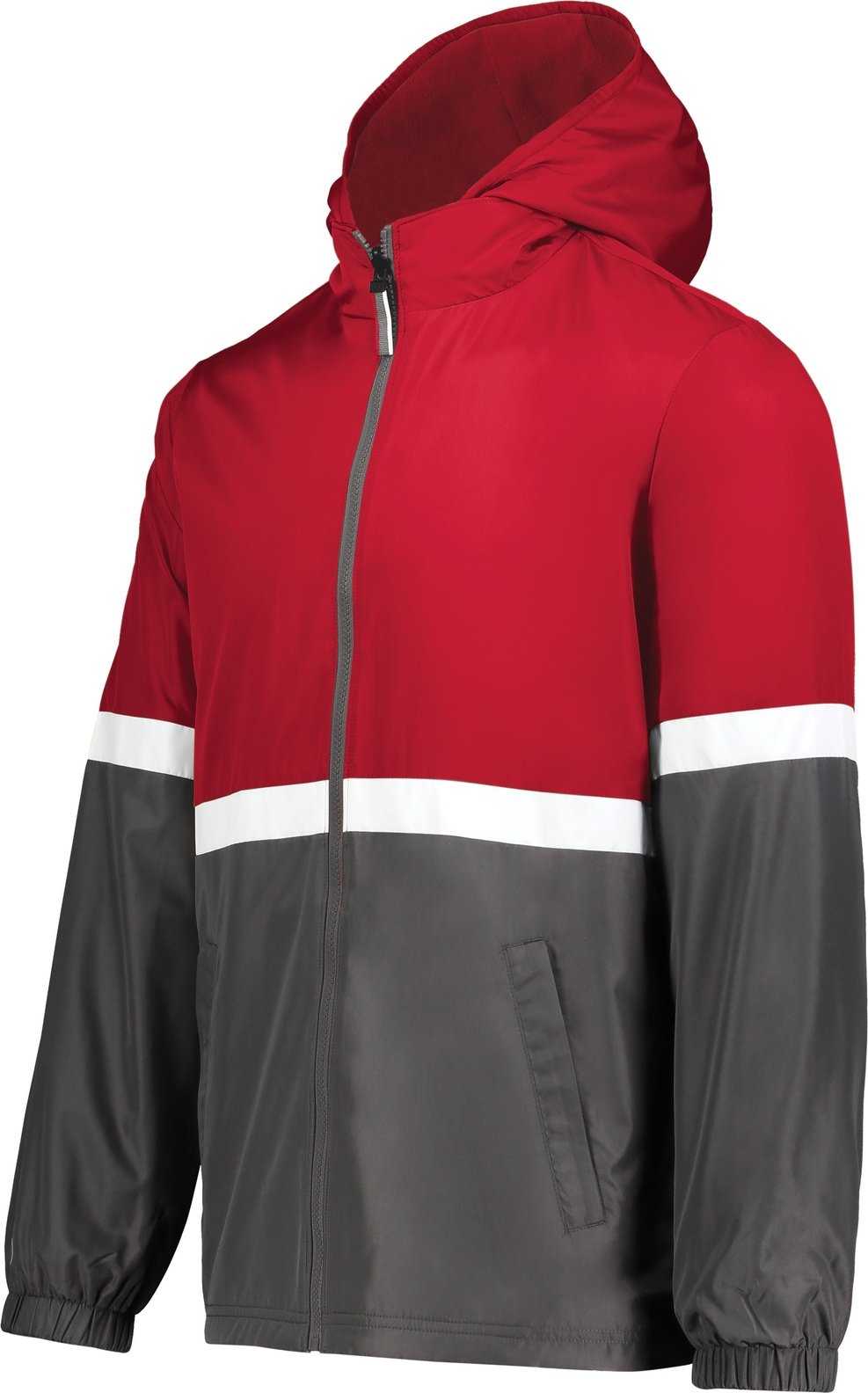 Holloway 229687 Youth Turnabout Reversible Jacket - Scarlet Carbon - HIT a Double