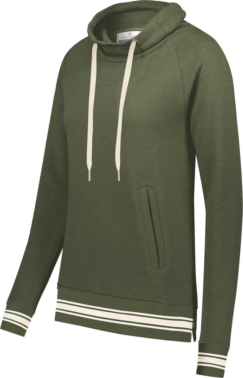 Holloway 229763 Ladies Ivy League Funnel Neck Pullover - Olive Heather Birch - HIT a Double