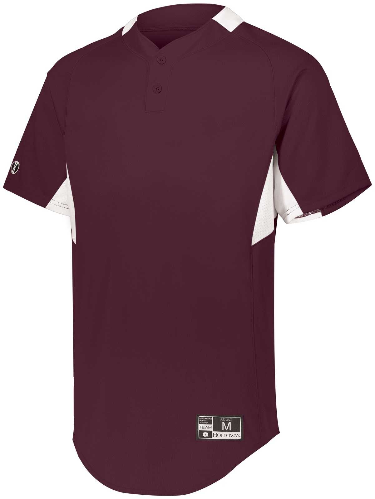 Holloway 221024 Game7 Two-Button Baseball Jersey - Maroon White - HIT a Double