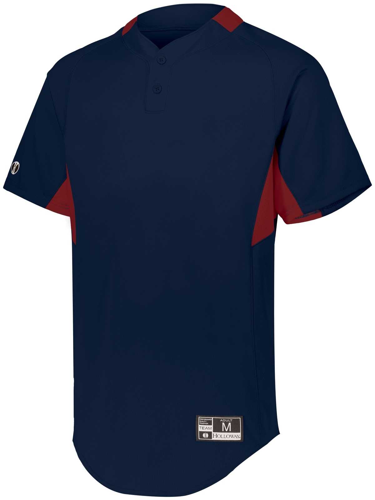 Holloway 221024 Game7 Two-Button Baseball Jersey - Navy Scarlet - HIT a Double