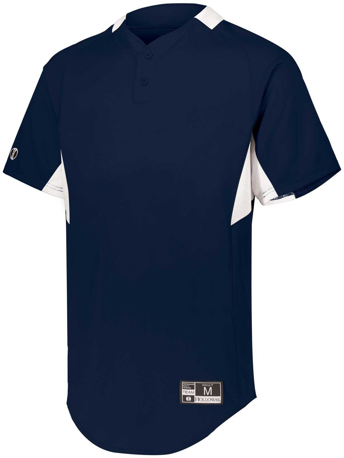 Holloway 221024 Game7 Two-Button Baseball Jersey - Navy White - HIT a Double