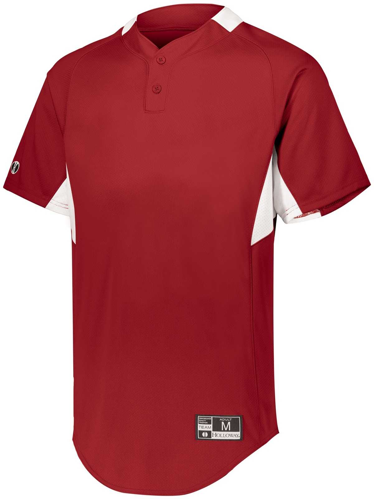 Holloway 221024 Game7 Two-Button Baseball Jersey - Scarlet White - HIT a Double
