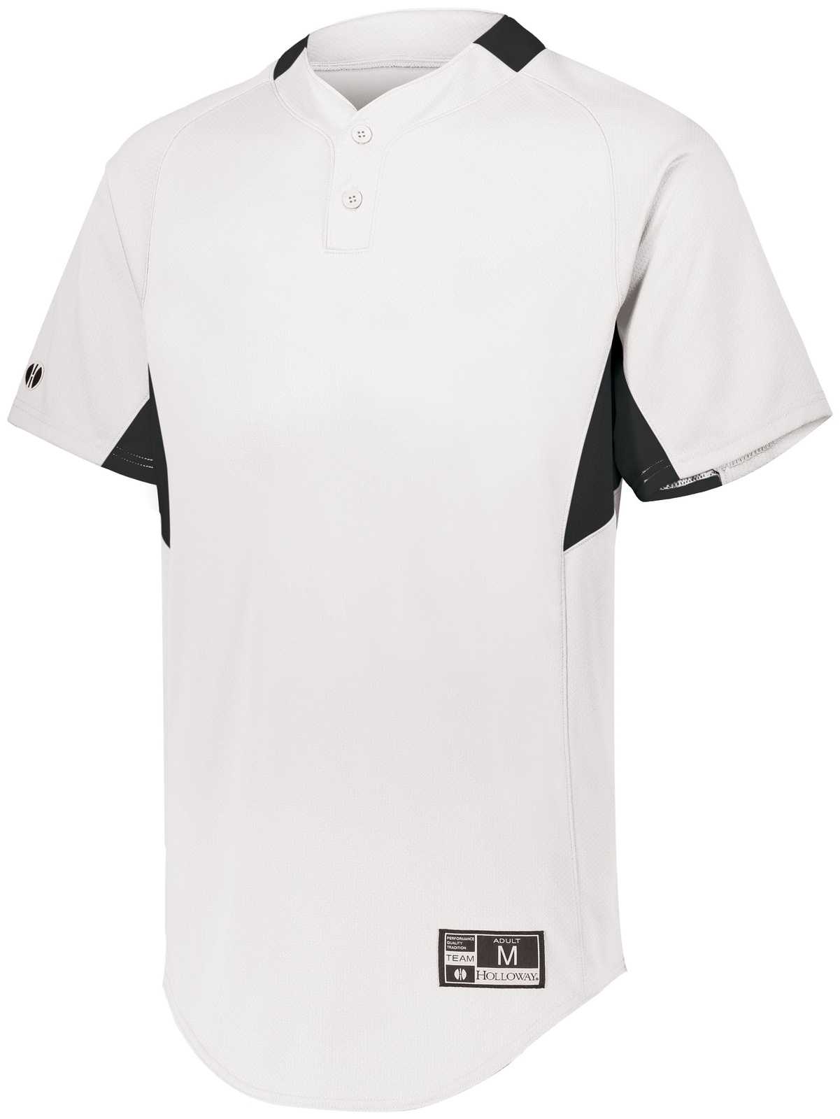 Holloway 221024 Game7 Two-Button Baseball Jersey - White Black - HIT a Double