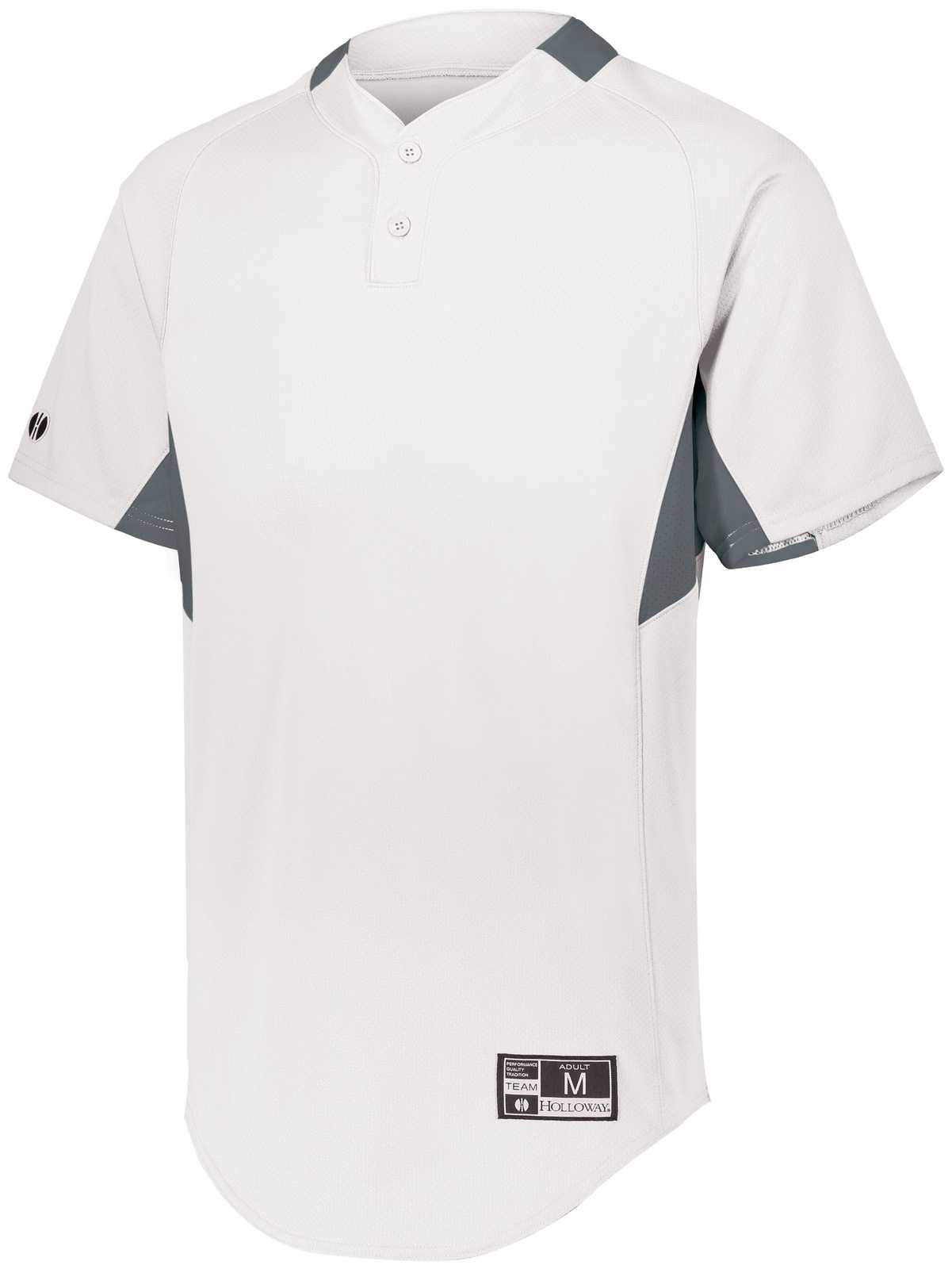 Holloway 221024 Game7 Two-Button Baseball Jersey - White Graphite - HIT a Double