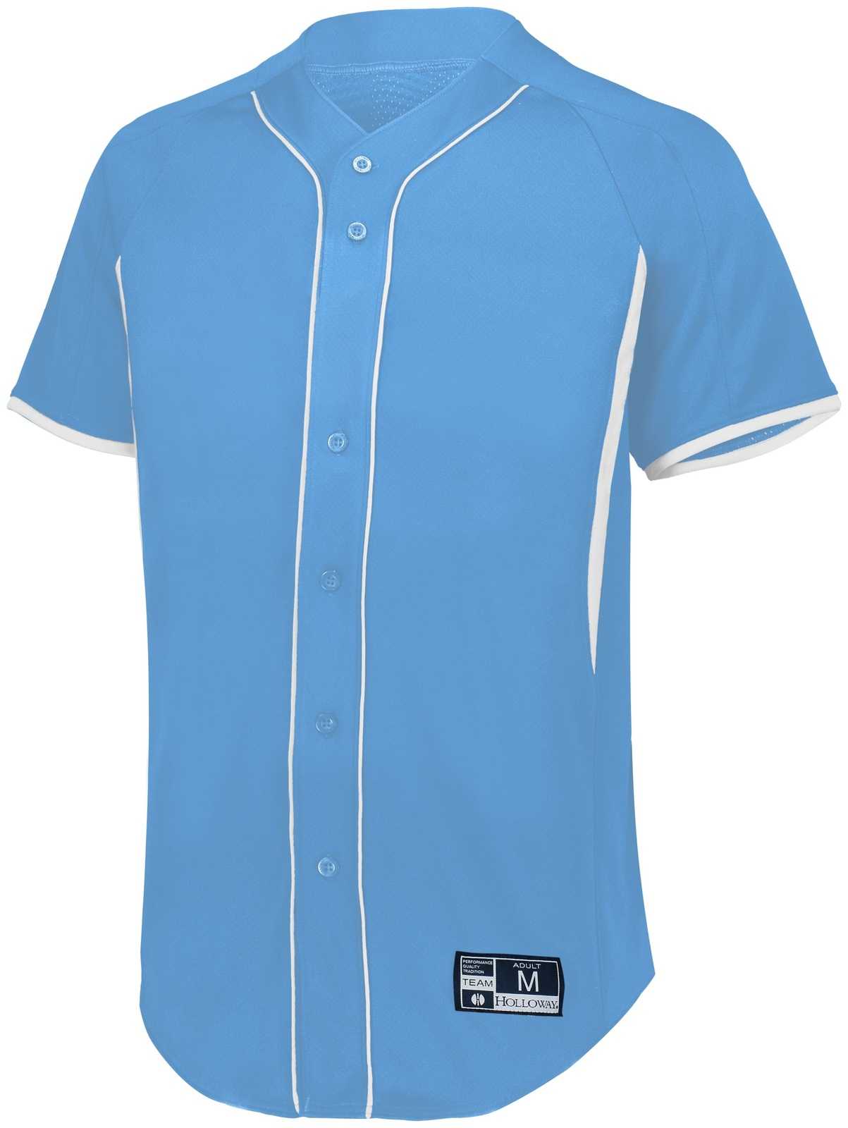 Holloway 221025 Game7 Full-Button Baseball Jersey - University Blue White - HIT a Double