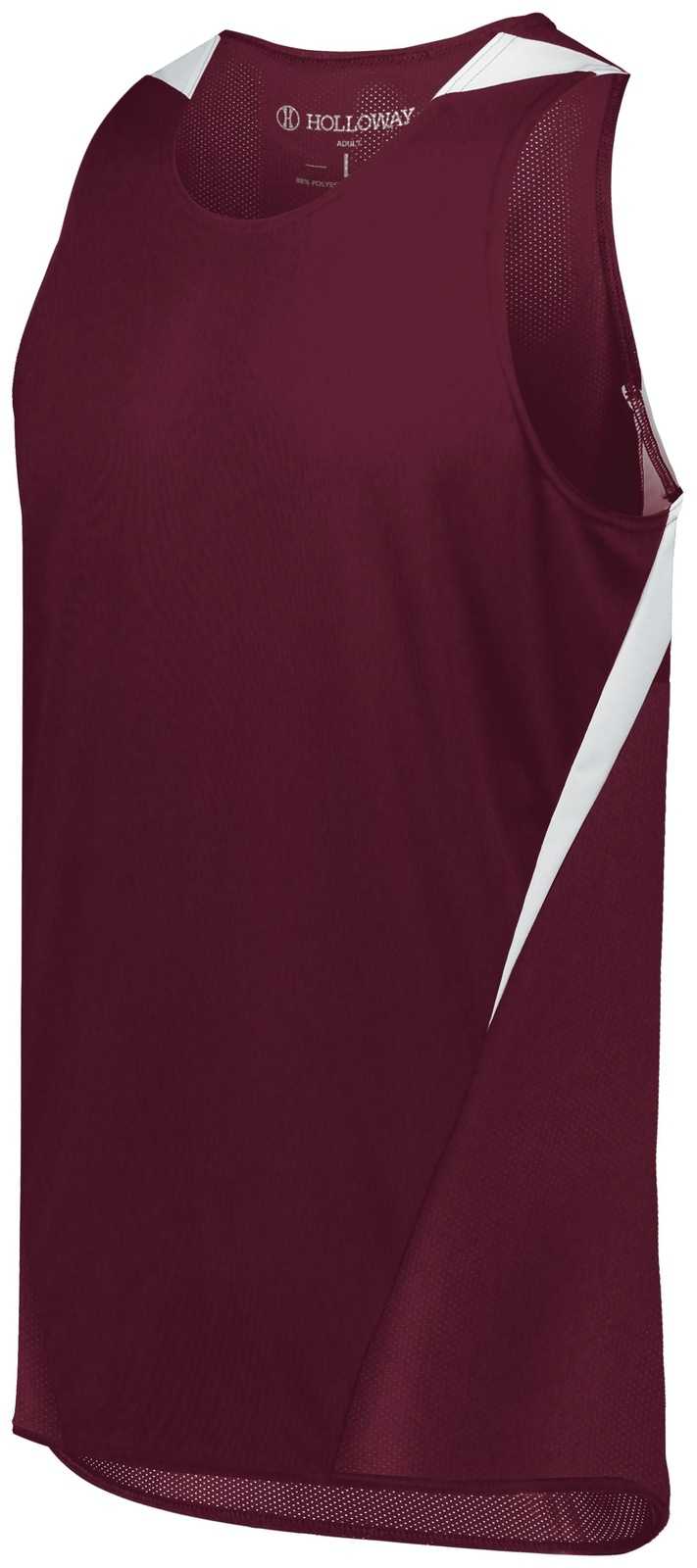 Holloway 221035 Pr Max Track Jersey - Maroon White - HIT a Double