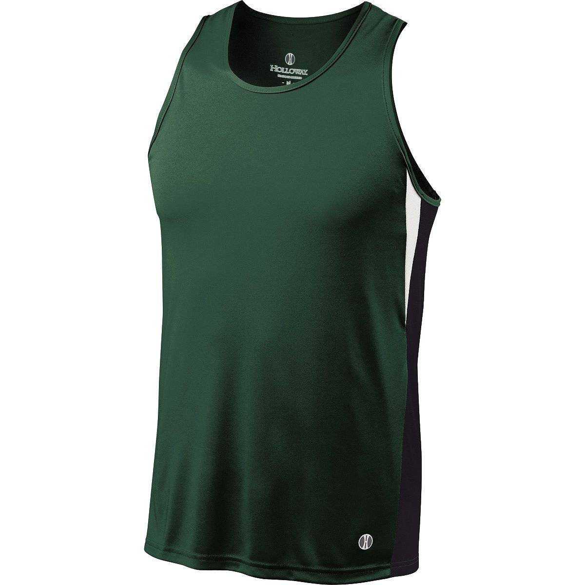 Holloway 221040 Vertical Singlet - Forest Black White - HIT a Double