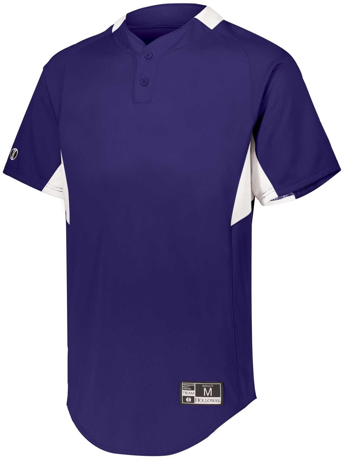 Holloway 221224 Youth Game7 Two-Button Baseball Jersey - Purple White - HIT a Double