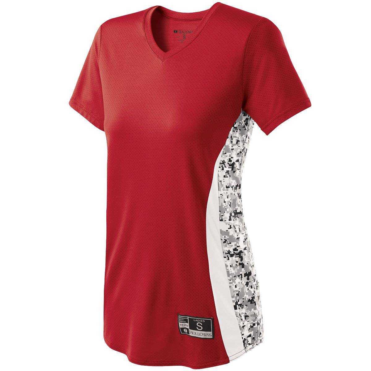 Holloway 221317 Ladies Change-Up Jersey - Scarlet White White Print - HIT a Double