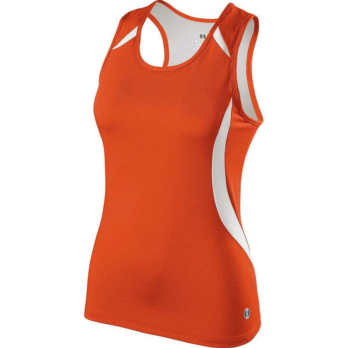 Holloway 221342 Ladies Sprinter Singlet - Orange White - HIT a Double