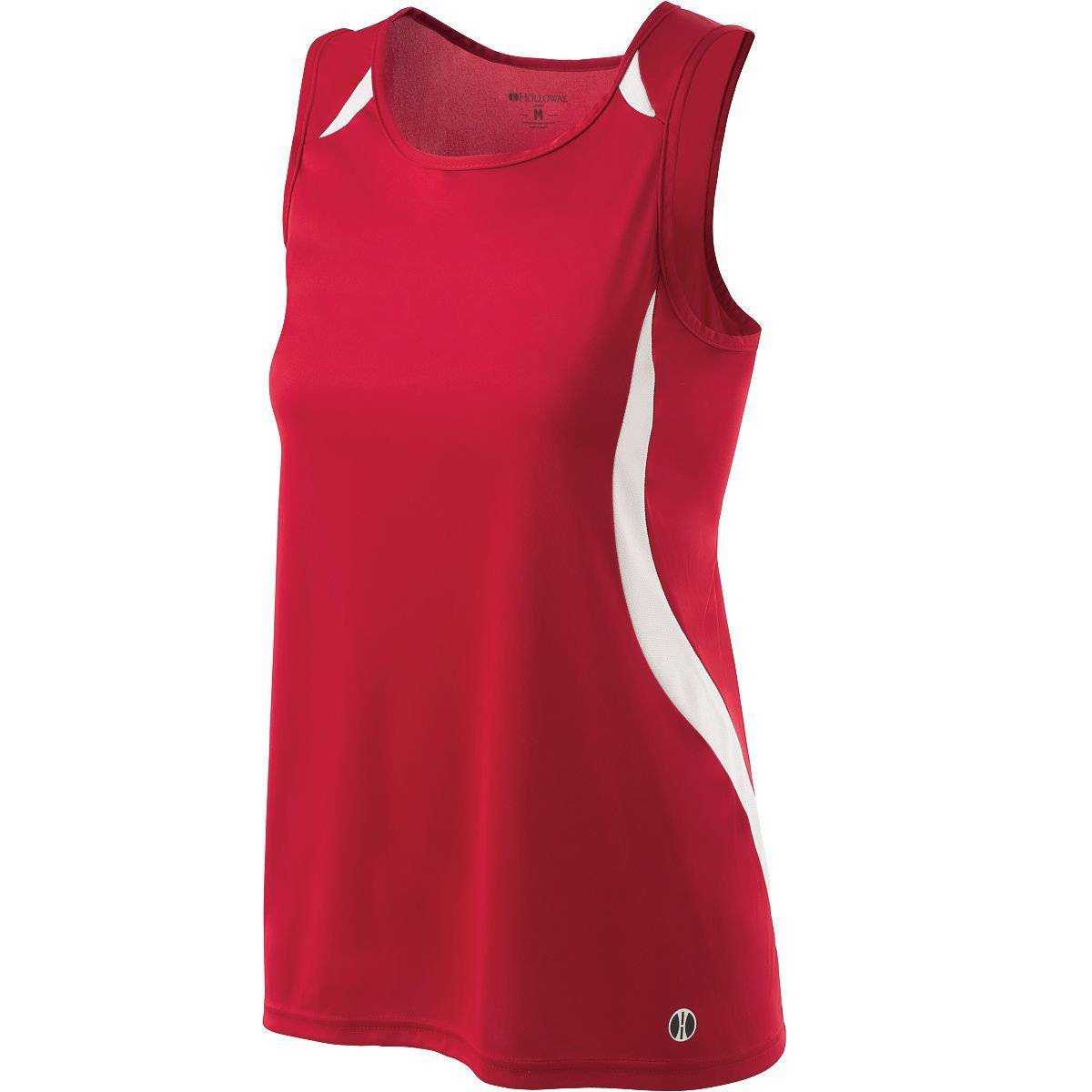 Holloway 221346 Ladies Sprint Singlet - Scarlet White - HIT a Double