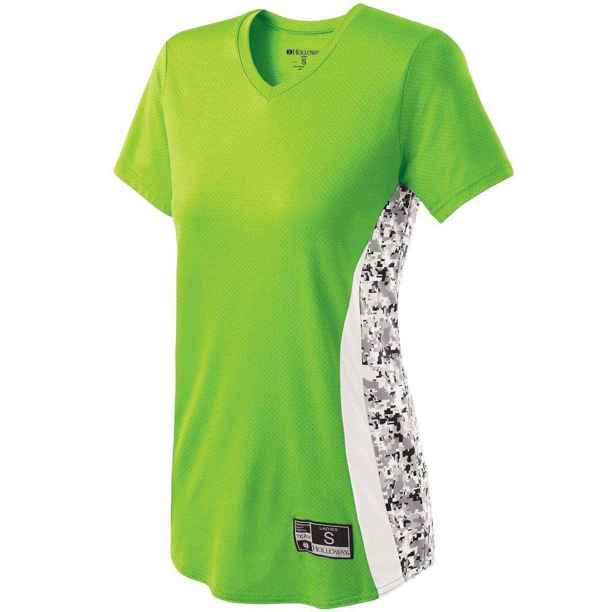 Holloway 221417 Girls Change-Up Jersey - Lime White White Print - HIT a Double