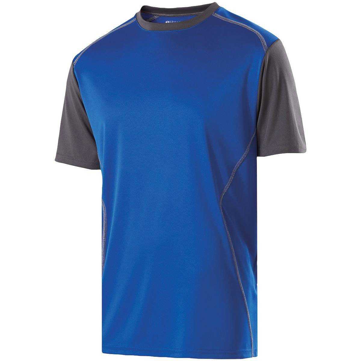 Holloway 222201 Youth Piston Shirt - Royal Carbon - HIT a Double