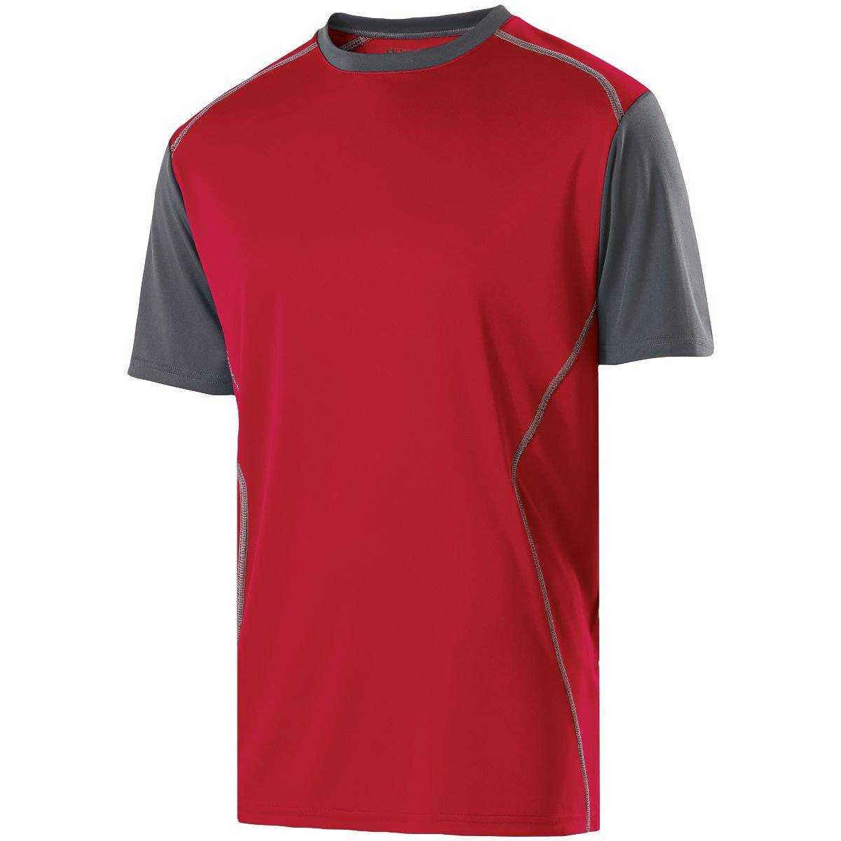 Holloway 222201 Youth Piston Shirt - Scarlet Carbon - HIT a Double