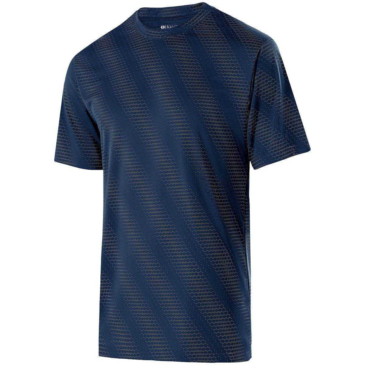 Holloway 222203 Youth Short Sleeve Torpedo Shirt - Navy Carbon - HIT a Double