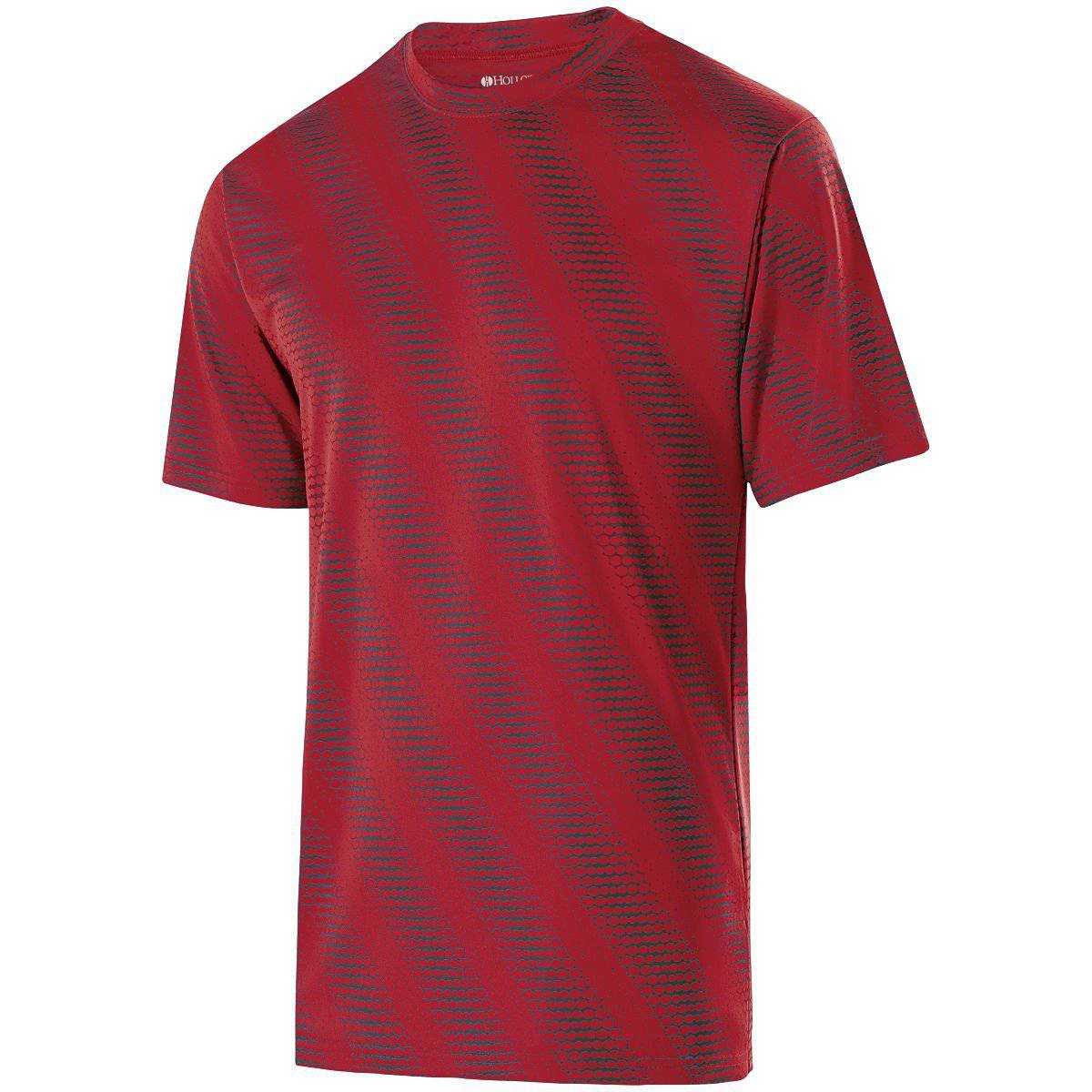 Holloway 222203 Youth Short Sleeve Torpedo Shirt - Scarlet Carbon - HIT a Double