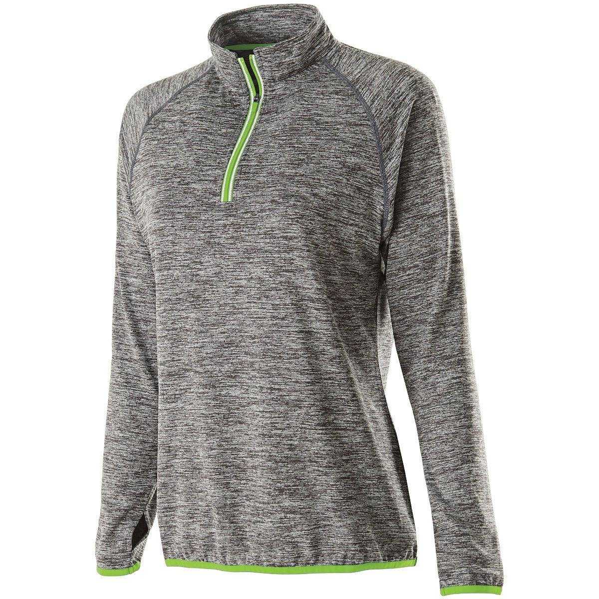 Holloway 222300 Ladies Force Training Top - Carbon Heather Lime - HIT a Double