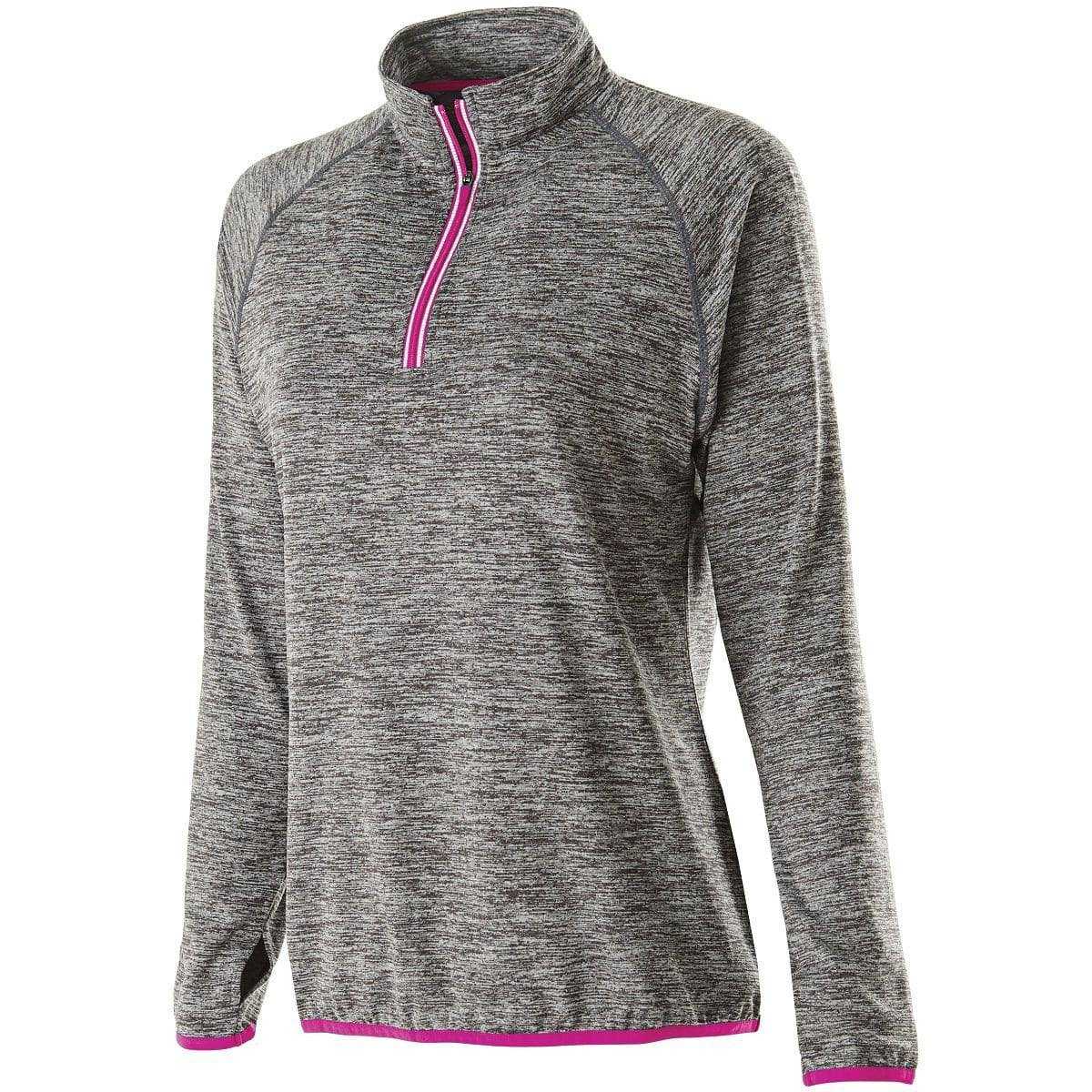 Holloway 222300 Ladies Force Training Top - Carbon Heather Power Pink - HIT a Double