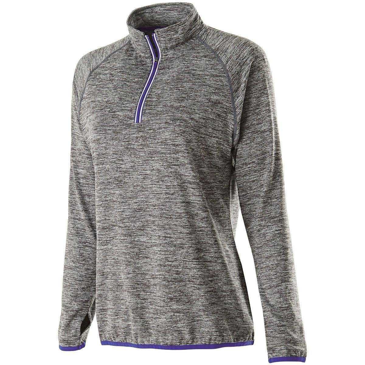 Holloway 222300 Ladies Force Training Top - Carbon Heather Purple - HIT a Double