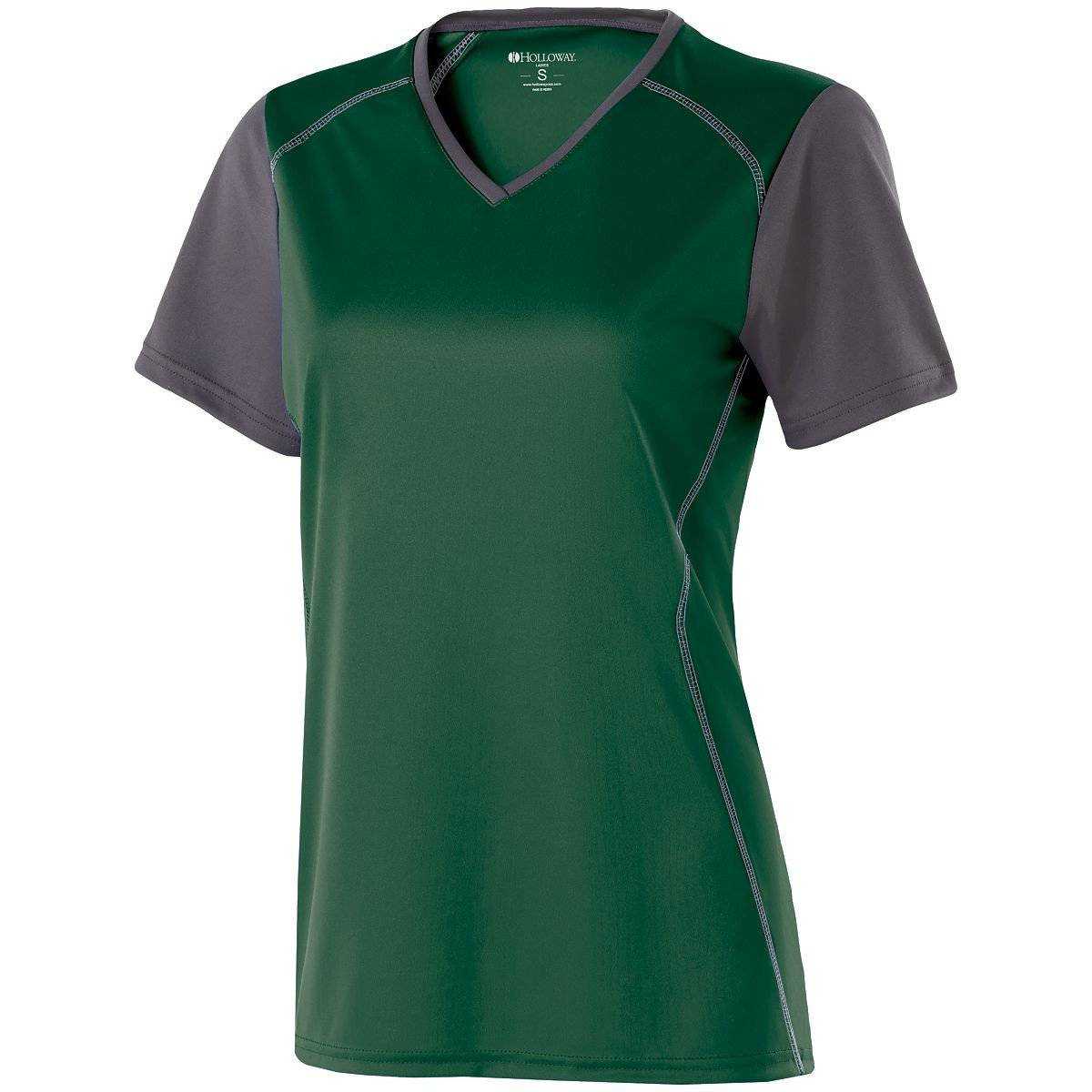 Holloway 222301 Ladies Piston Shirt - Forest Carbon - HIT a Double