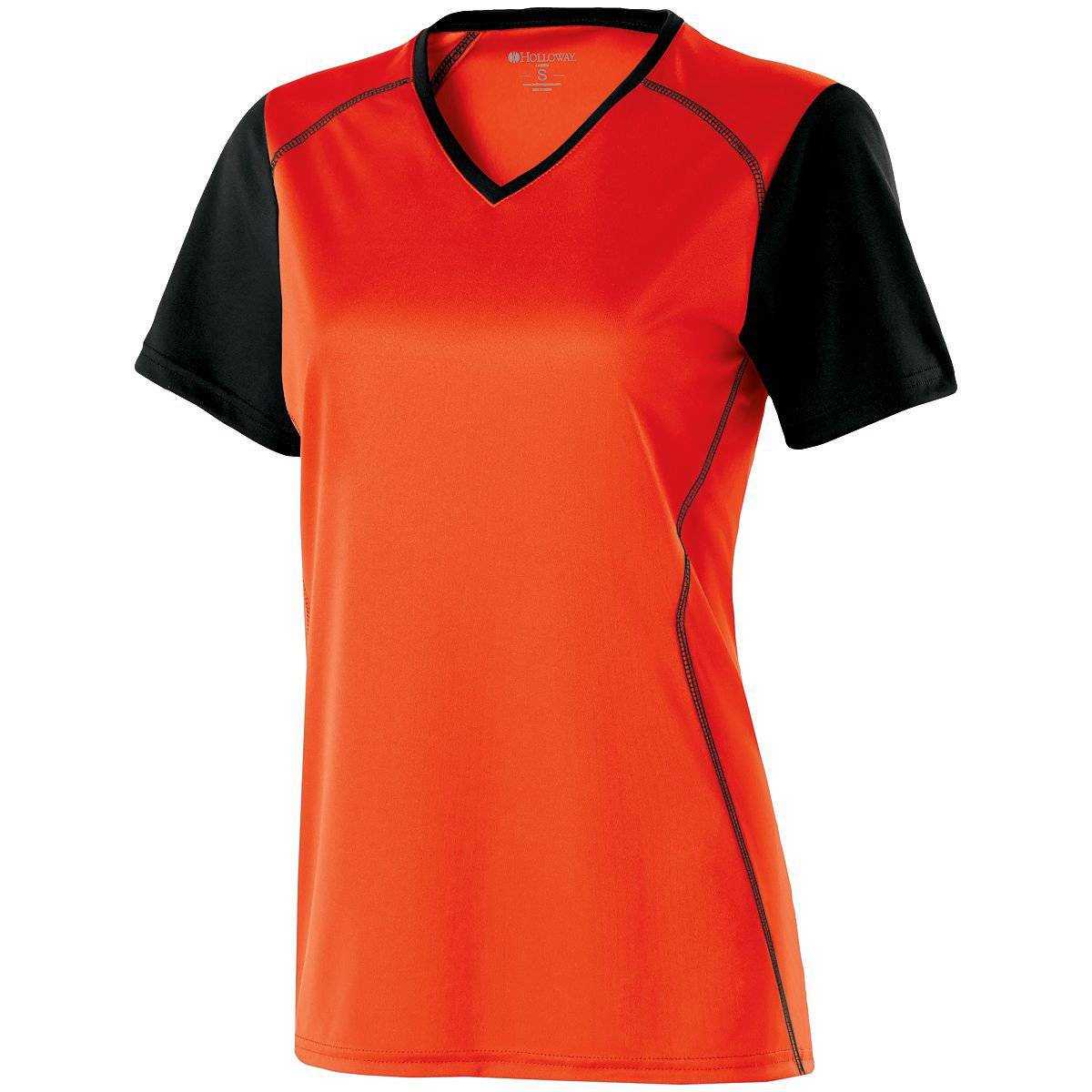 Holloway 222301 Ladies Piston Shirt - Orange Black - HIT a Double