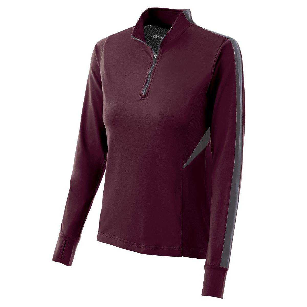 Holloway 222315 Ladies Torsion Training Top - Maroon Graphite - HIT a Double