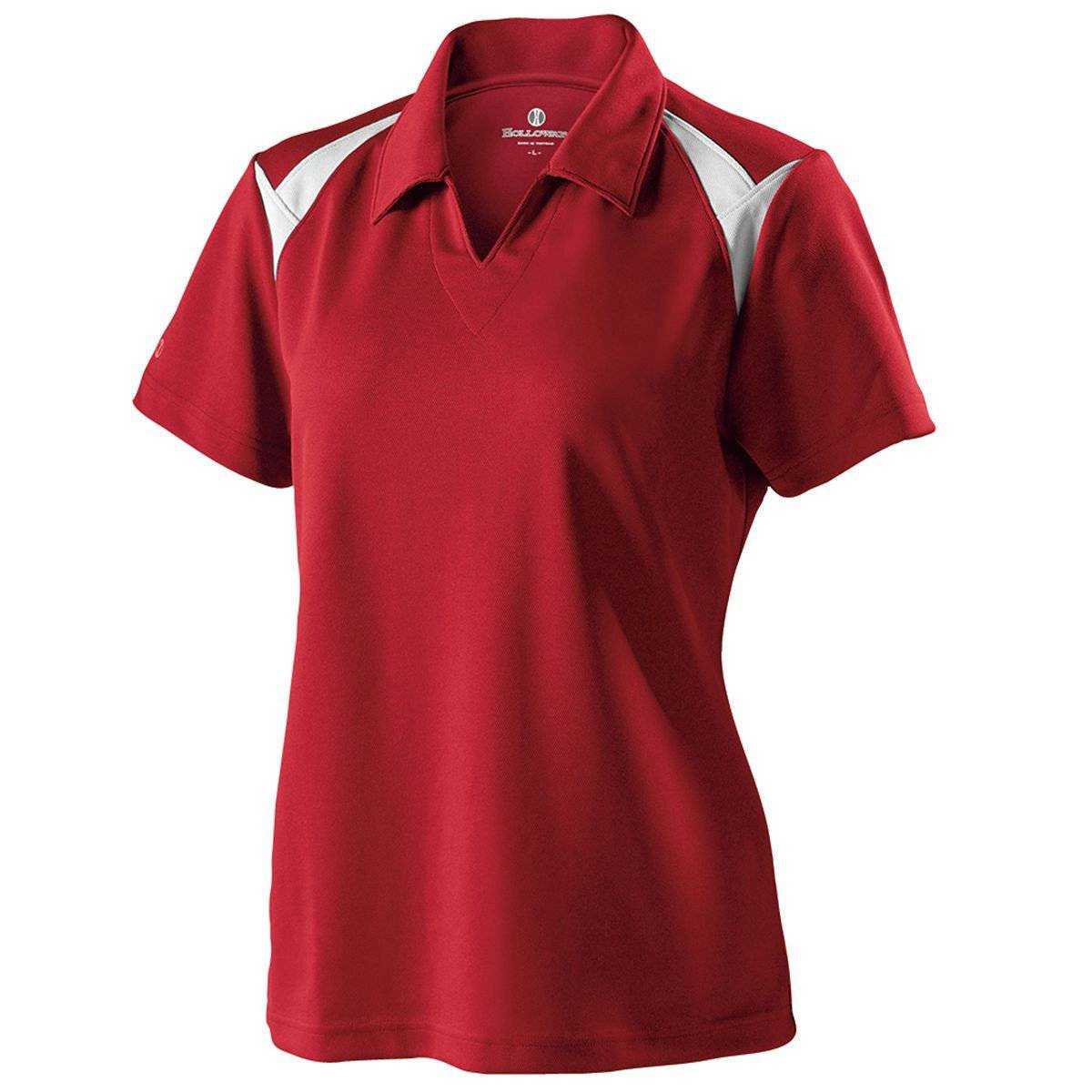 Holloway 222346 Ladies Laser Polo - Scarlet White - HIT a Double