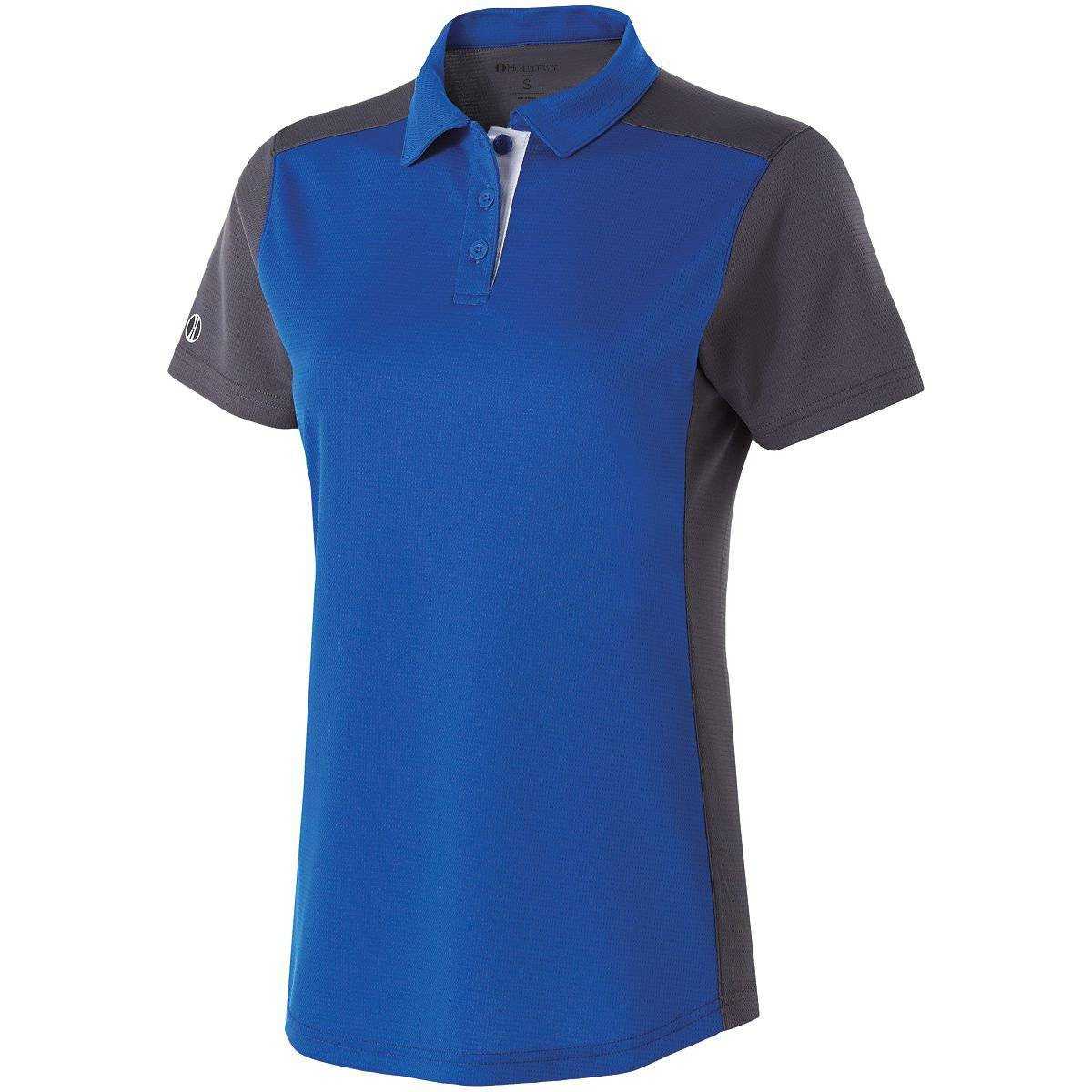 Holloway 222386 Ladies Division Polo - Royal Carbon White - HIT a Double