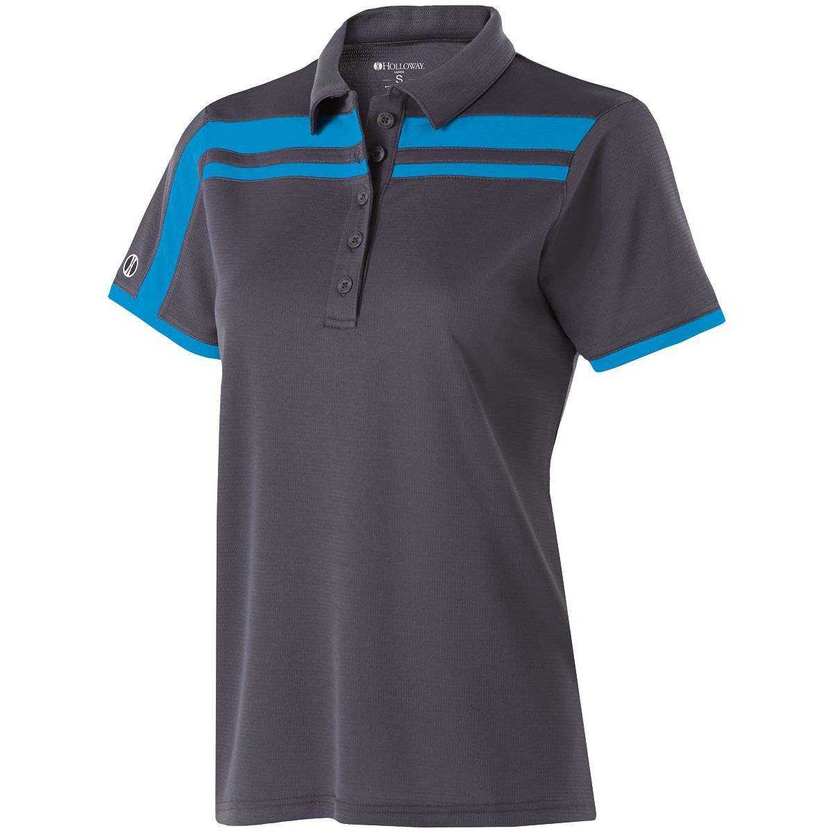 Holloway 222387 Ladies Charge Polo - Carbon Bright Blue - HIT a Double