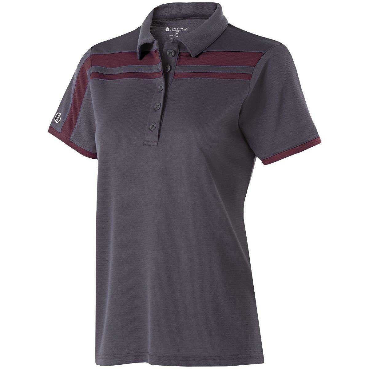 Holloway 222387 Ladies Charge Polo - Carbon Maroon - HIT a Double