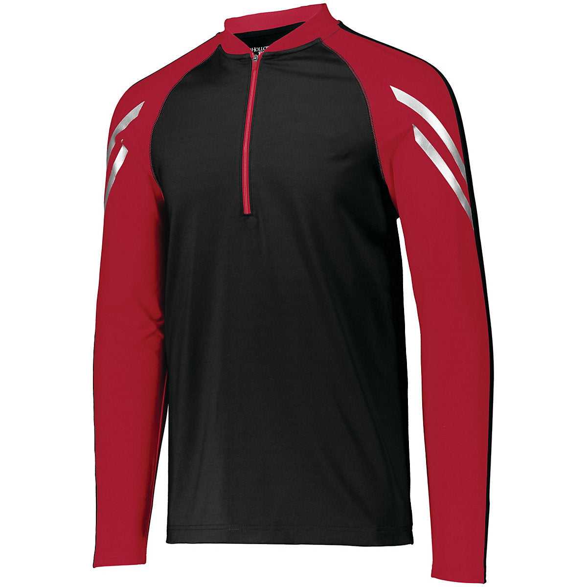 Holloway 222502 Flux 1/2 Zip Pullover - Black Scarlet - HIT a Double