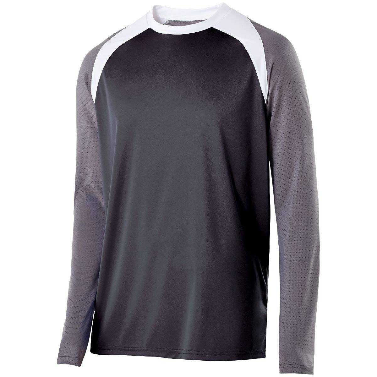 Holloway 222504 Shield Shirt - Carbon Graphite White - HIT a Double