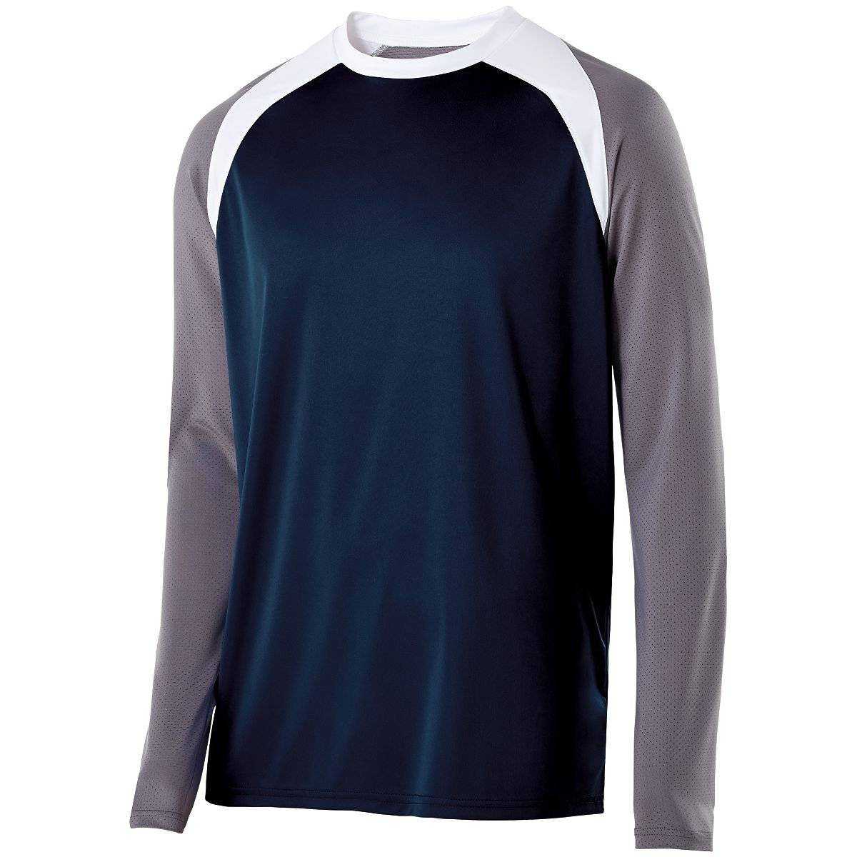 Holloway 222504 Shield Shirt - True Navy Graphite White - HIT a Double