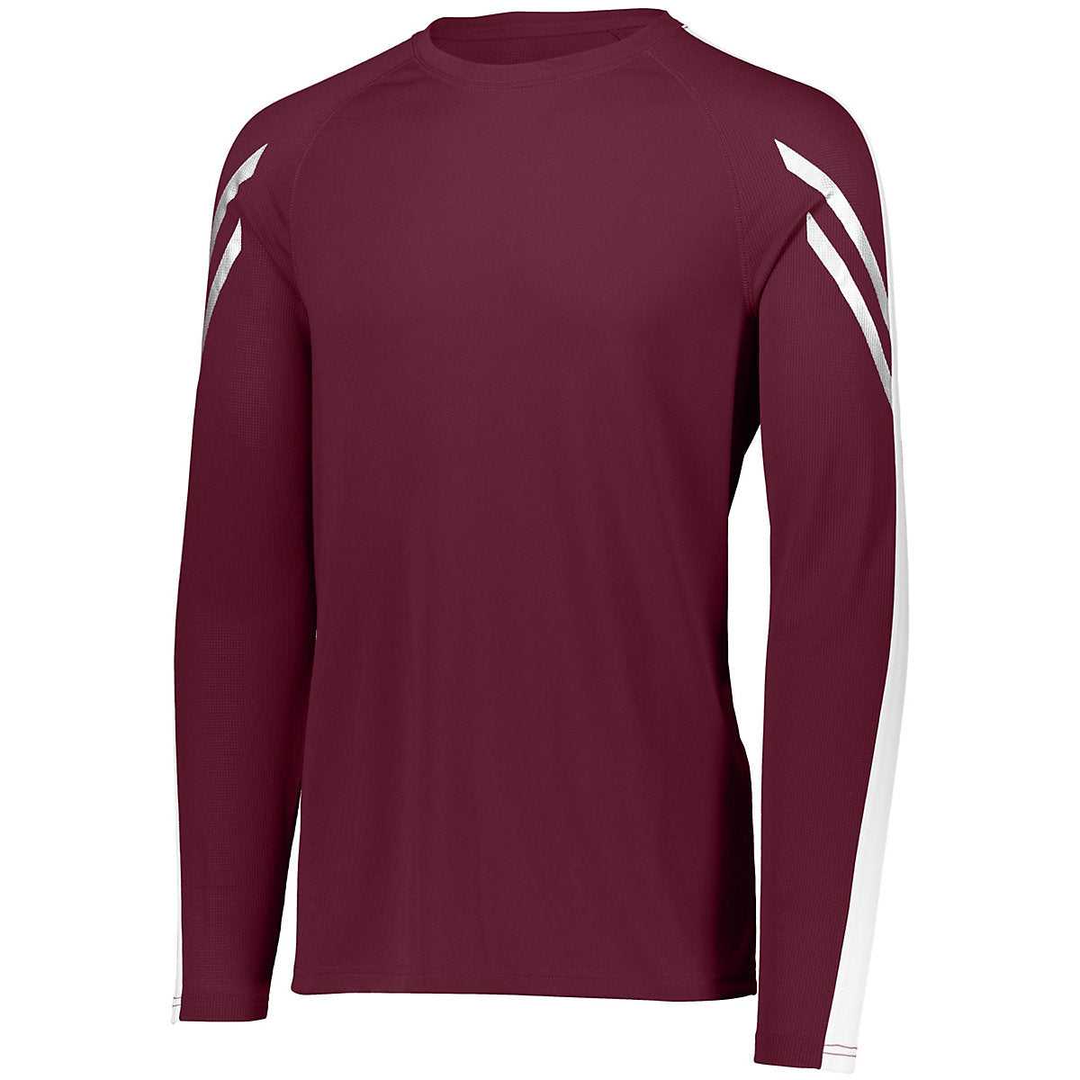 Holloway 222507 Flux Shirt Long Sleeve - Maroon White - HIT a Double