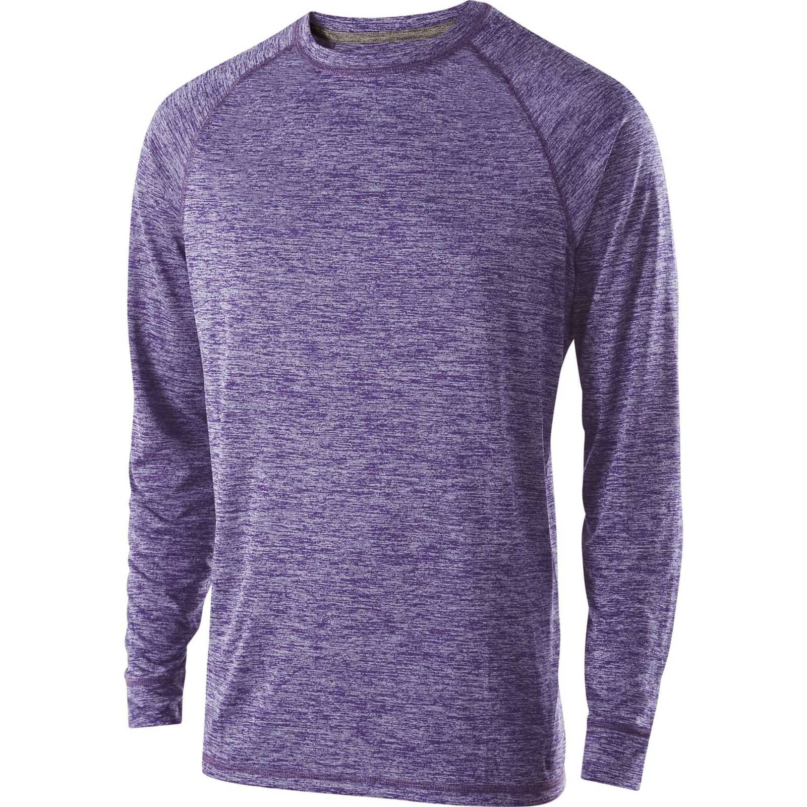 Holloway 222524 Electrify 2.0 Shirt Long Sleeve - Purple Heather - HIT a Double