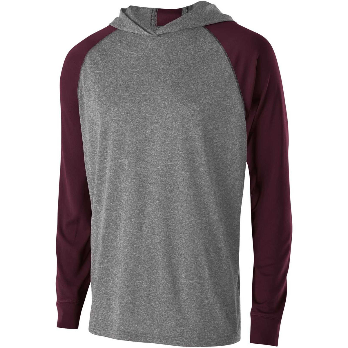 Holloway 222539 Echo Hoodie - Graphite Heather Maroon - HIT a Double