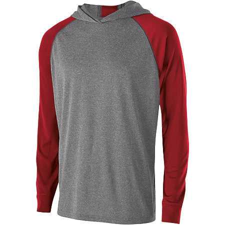 Holloway 222539 Echo Hoodie - Graphite Heather Scarlet - HIT a Double