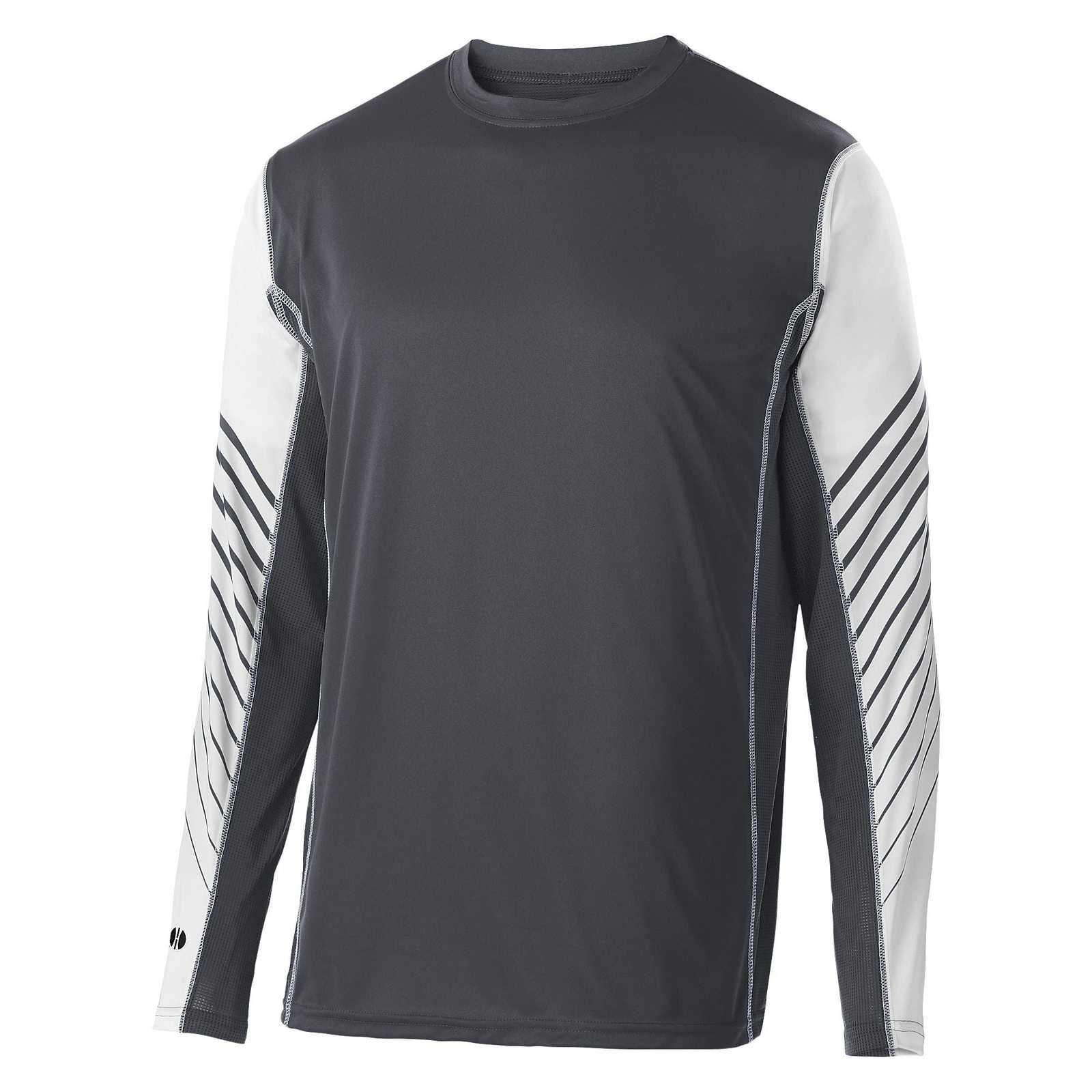 Holloway 222541 Arc Shirt Long Sleeve - Carbon White - HIT a Double